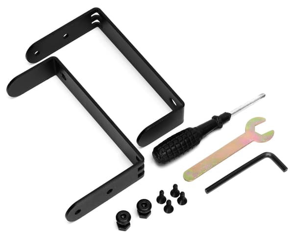 Kabelorganiseringshylde, under skrivebord, sort, 50 cm