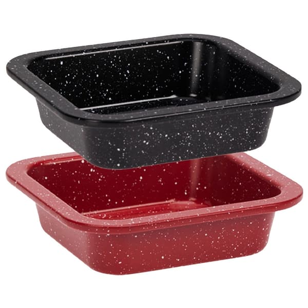 Fyrkantiga bakformar, granit non-stick, 12x12 cm, 2-pack