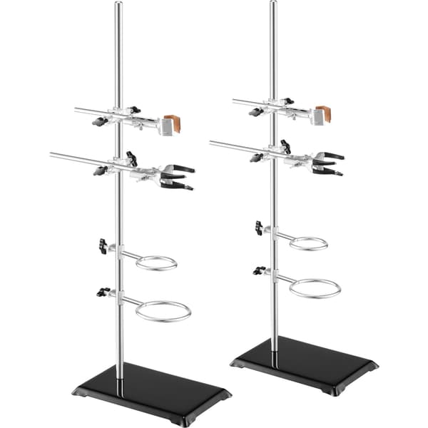 Laboratorioretorttitelinesarja, 2 kpl, 60 cm tanko, puristimet