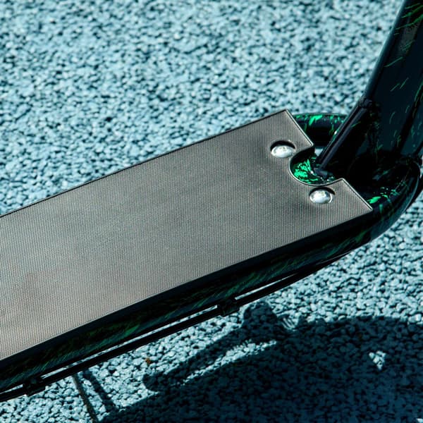 Justerbar barnsparkcykel med broms, stativ, stål, grön