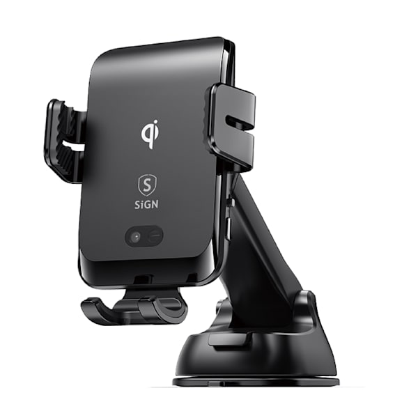 SiGN Bilholder til smartphones med trådløs opladning, 4,7"-6,8" - Sort