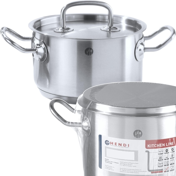 Kitchen Line låg gryta med lock, 12 l, diameter. 320 x 150 h - Hendi 836040