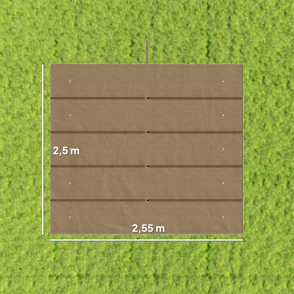 Udtrækkelig pergola-overdækning 3x3m, brun, polyester