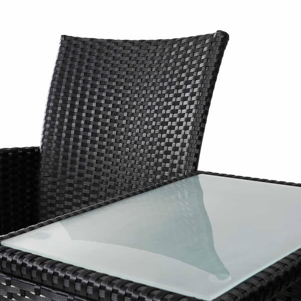 Polyrattan Jack & Jill bænk med bord – sort/creme