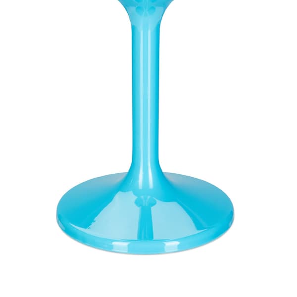 Set med 12 turkosa vinglas i plast