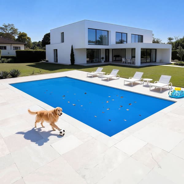 Solcellsöverdrag för pool 9,6 x 5,6 m, 225 mm bubbelpolyeten, blå