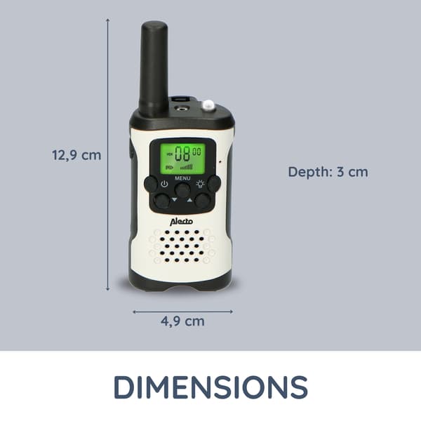 Walkie-talkie-set med lång räckvidd, 2-pack, 7 km räckvidd, 8 kanaler