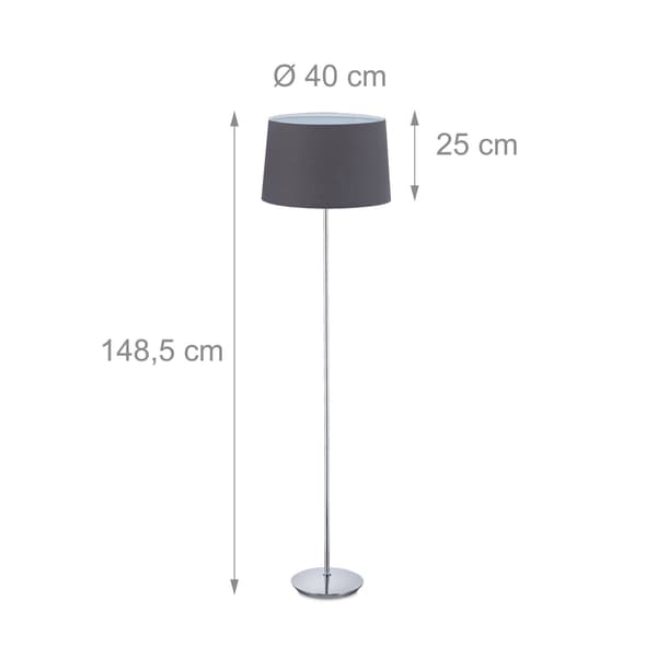 Gulvlampe med stofskærm
