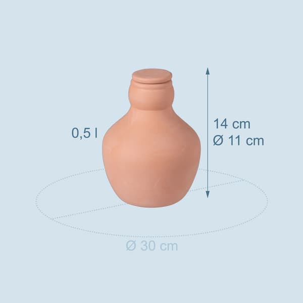 Ollas bevattningsset, 500 ml lerkrukor, 3-pack