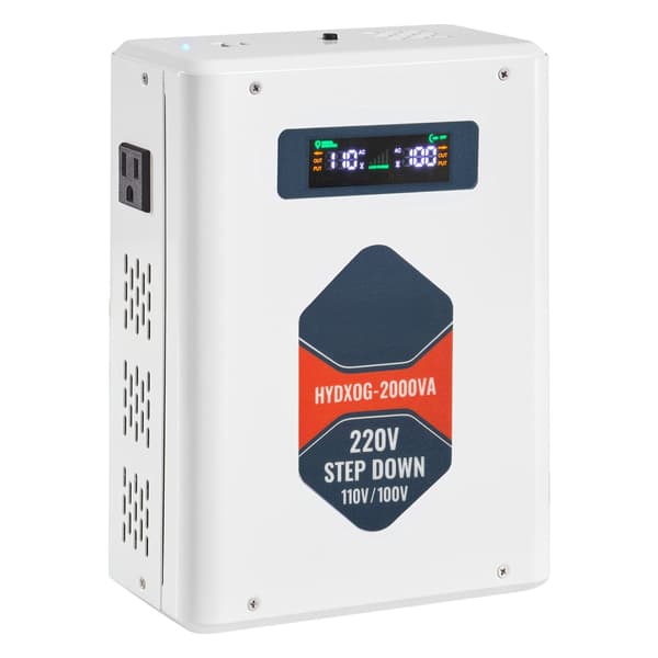2000VA nedspänningsomvandlare 220V till 110V, USB, LCD