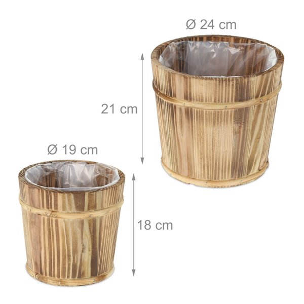 Blomkruka i trä - set om 2