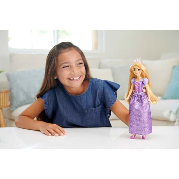 Rapunzel docka med långt hår och klänning för barn