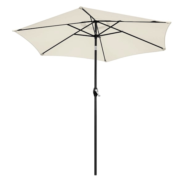 Taitettava puutarhaparvekkeen sateenvarjo, säädettävä, 210 cm, beige