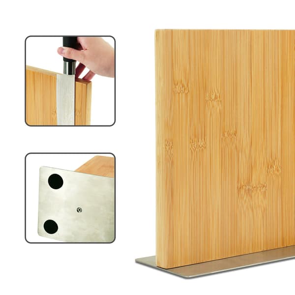 Magnetisk bambusknivblok – Vendbar holder