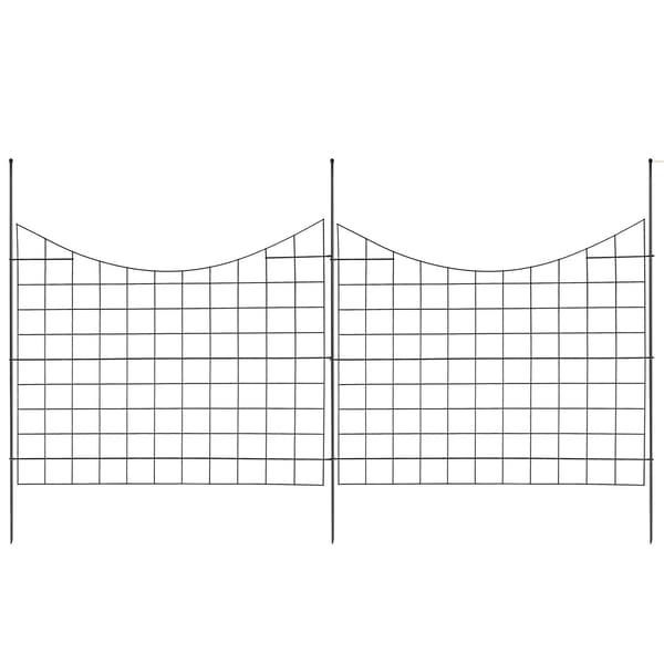 Grävfria metallstaketpaneler för trädgården, 91 cm, 5-pack