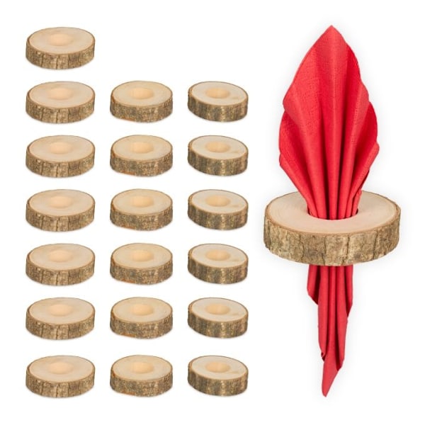 Servettringar i trä 20-pack