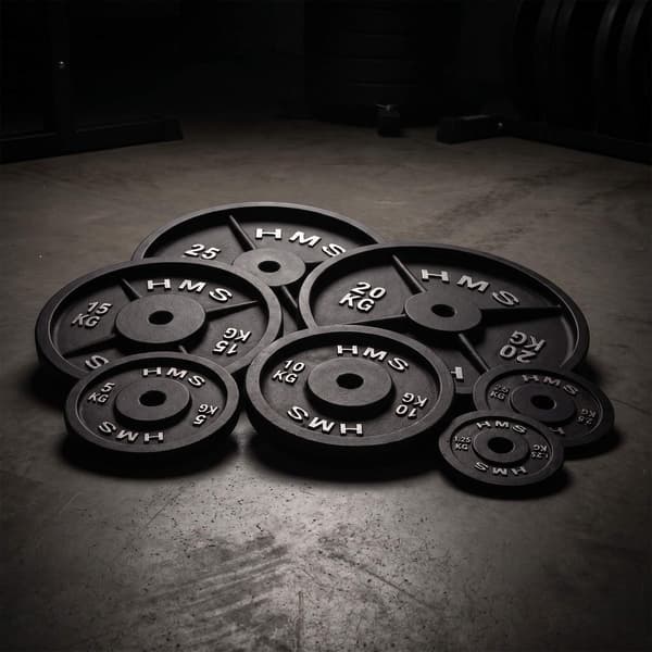 20 kg viktskiva i gjutjärn, 31 mm hål, svart