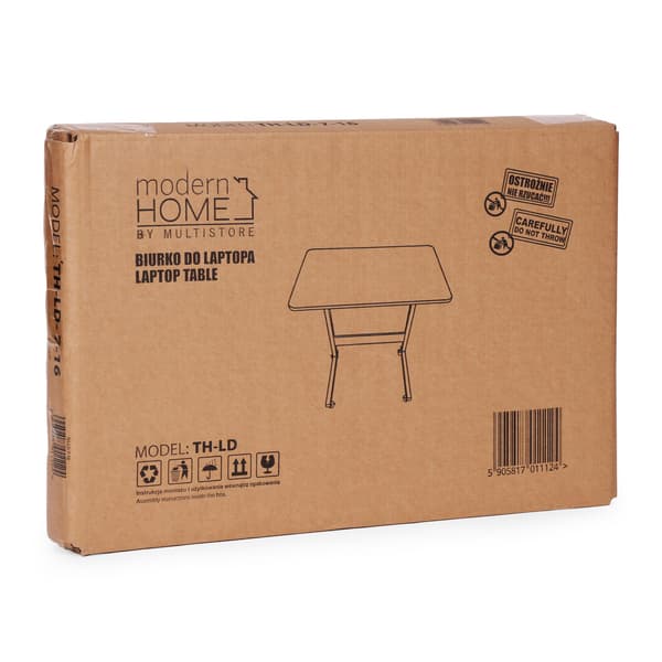 Justerbart mobilt laptopbord med hjul, MDF-plade, sort