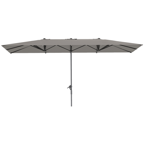 Dubbelparasoll med vev 451 x 264 cm, UV-skydd 50+ Parasoll, Vindtätt Trädgårdsparasoll Balkongparasoll Aluminium Market Paraply Solskydd för balkong U