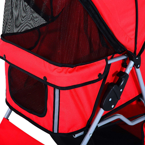 Dog Buggy Hundevogn I Rød, Hundevogn Buggy Stroller Jogger Trailer, Let Og Foldbar