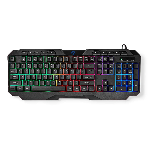 Pelinäppäimistö Langallinen | USB Type-A | Kalvonäppäiminä | LED | QWERTY | Yhdysvaltain Näppäinasettelu | USB Virta | Virtakaapelin pituus: 1.30 m | musta