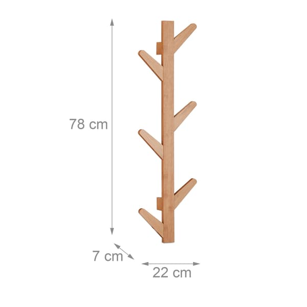 Klädhängare i bambu med 6 krokar
