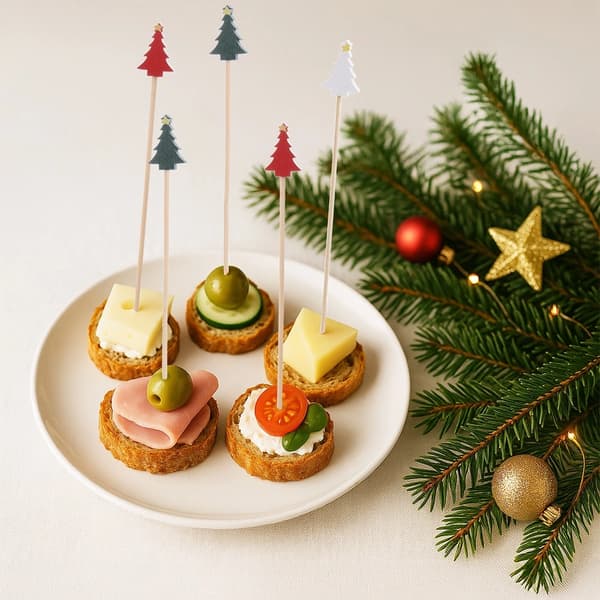 Bambucocktailpinnar, träddesign, 13 cm, 20-pack