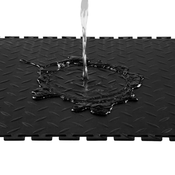 Sammenlåsende garagegulvfliser, 8-pak PVC, sort
