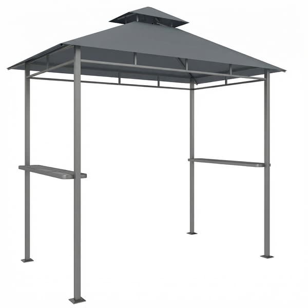 Grillpavillon 2,4x1,4m, ventileret tag, sidehylder