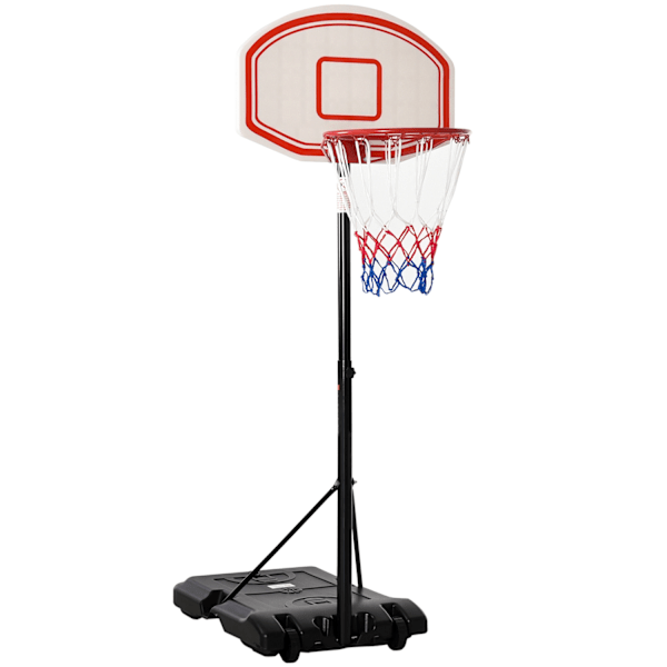 Udendørs basketballkurv justerbar bærbar højdejusterbar kurv 212-250 cm base med hjul metalstolper sort hvid |