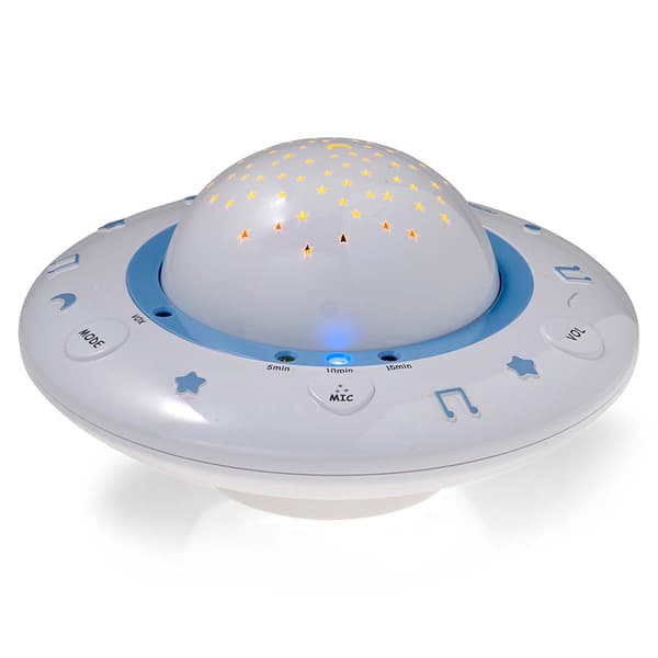 Stjärnklar babyprojektor med vaggvisor och ljudsensor