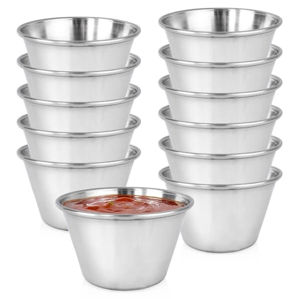 Sæt med dyppeskåle i rustfrit stål, 60 ml, 12 dele