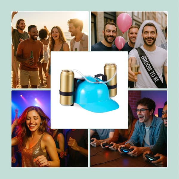 Olutjuonnin hattu – Handsfree-juhlalisävaruste