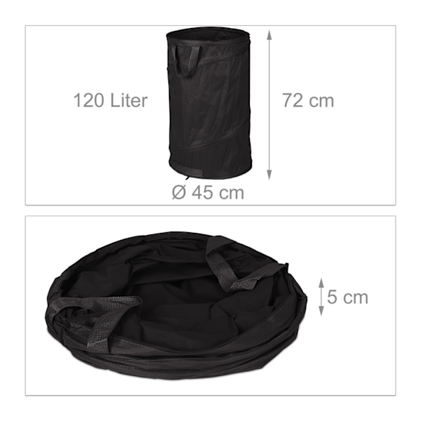 2 stk. havetasker 120-liters sort
