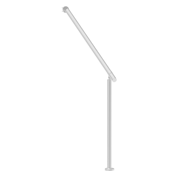 Ledstång för utomhustrappa, 122 cm i rostfritt stål, silver