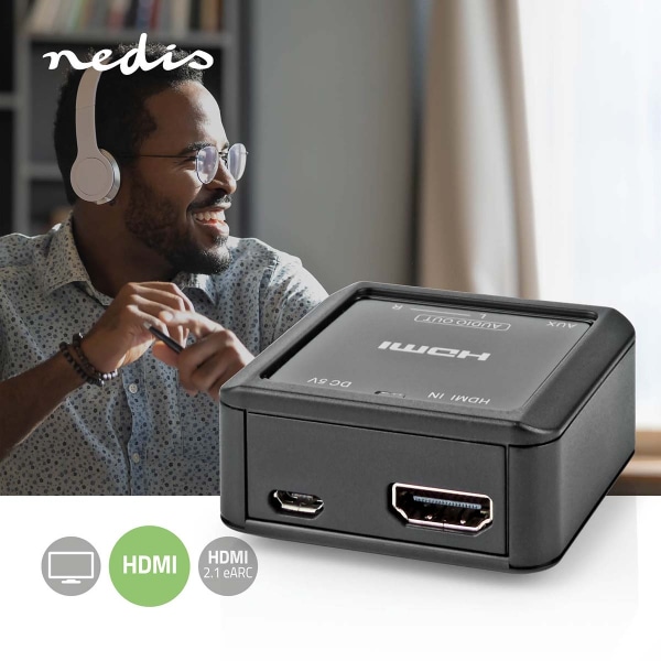 Digital Audio Converter | 1-vejs | Tilslutninger indgang: HDMI™ Input | Tilslutninger udgang: 2x (2x RCA Hun) / 3.5 mm | Automatisk | Antracit