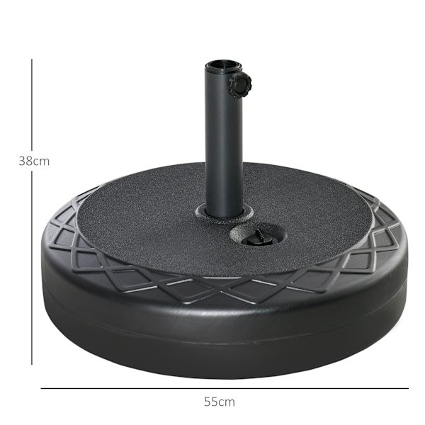 Parasolfod, HDPE, passer til 38/48 mm stænger, sort