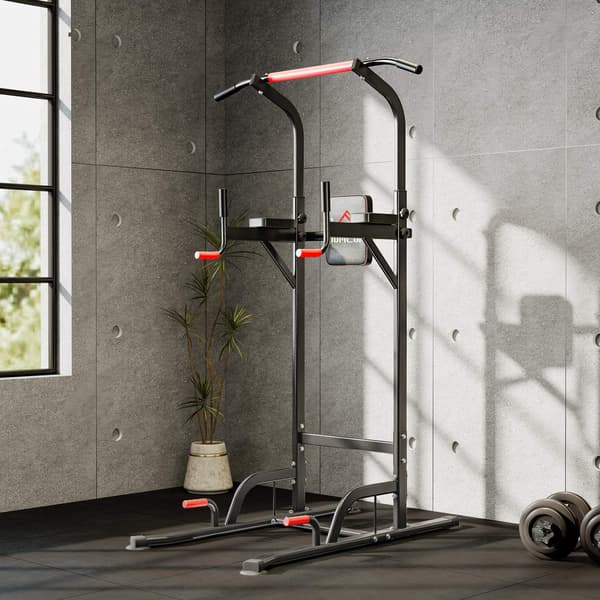 Justerbart krafttorn med pull-up-stång och dipstation