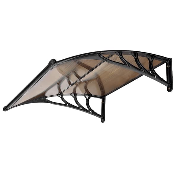 Dörrmarkis i polykarbonat 91 x 101 cm, brun, dränering