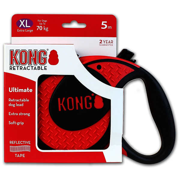 KONG Optrækkelig snor Ultimate Red XL (5m/70 kg)