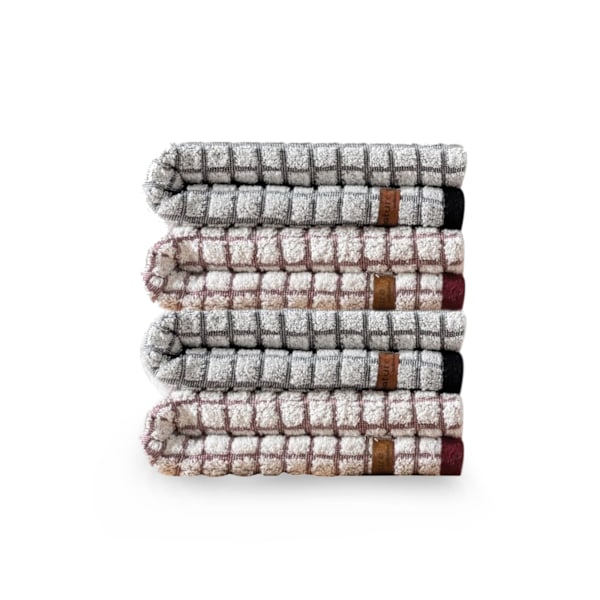Handduksset (4 delar) Nature - Svart, Claret Red
