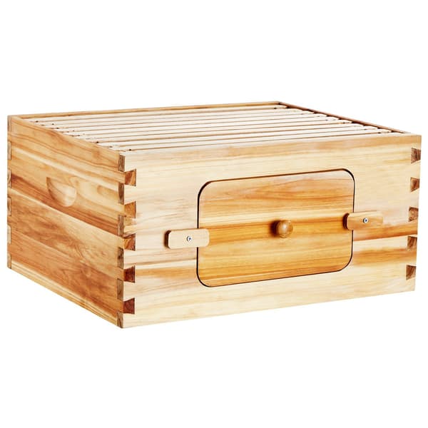 Langstroth Deep Beehive Box Kit, 10 kehystä, ikkuna, mehiläisvahapäällysteinen