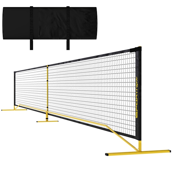 Kannettava Pickleball Net 6.7m Kantolaukku Metal Frame Indoor Outdoor Keltainen Aosom