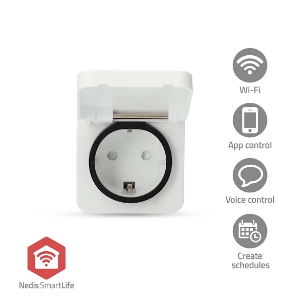 SmartLife Smart Plug | Zigbee 3.0 | IP44 | Effektmåler | 3680 W | Type F (CEE 7/7) | -10 - 40 °C | Android™ / IOS | Hvid | 1 stk.