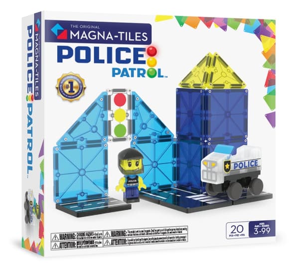Magnetkonstruktörset, polispatrulltema, 20 stycken