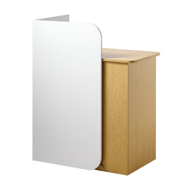Receptionsdisk 80 cm, LED-lys, 2 skuffer, stikkontakter
