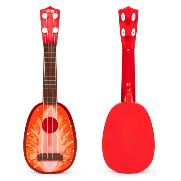 Ukulele guitar til børn, fire strenge, jordbær