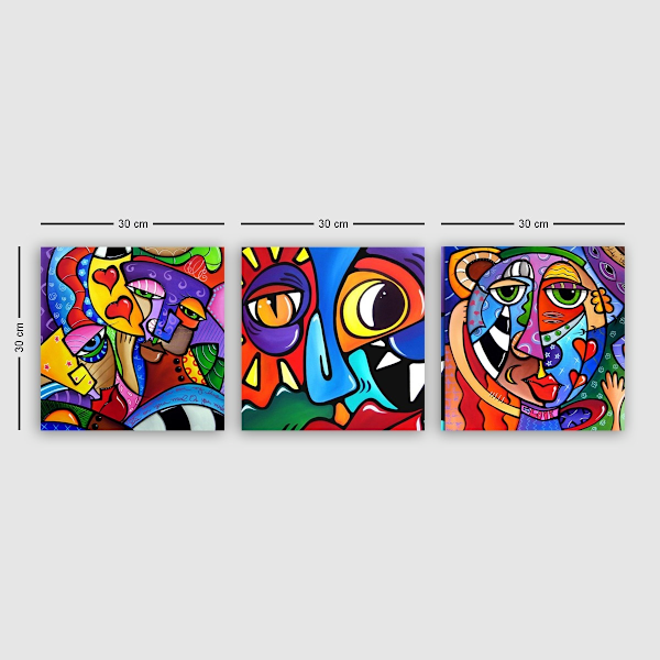 Dekorativ målning på canvas (3 delar) pmdr40
