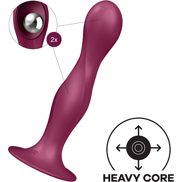 Satisfyer - Double Ball-R Silikone Dildo Granat