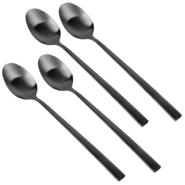Sort stål cocktail skeer 4 stk.